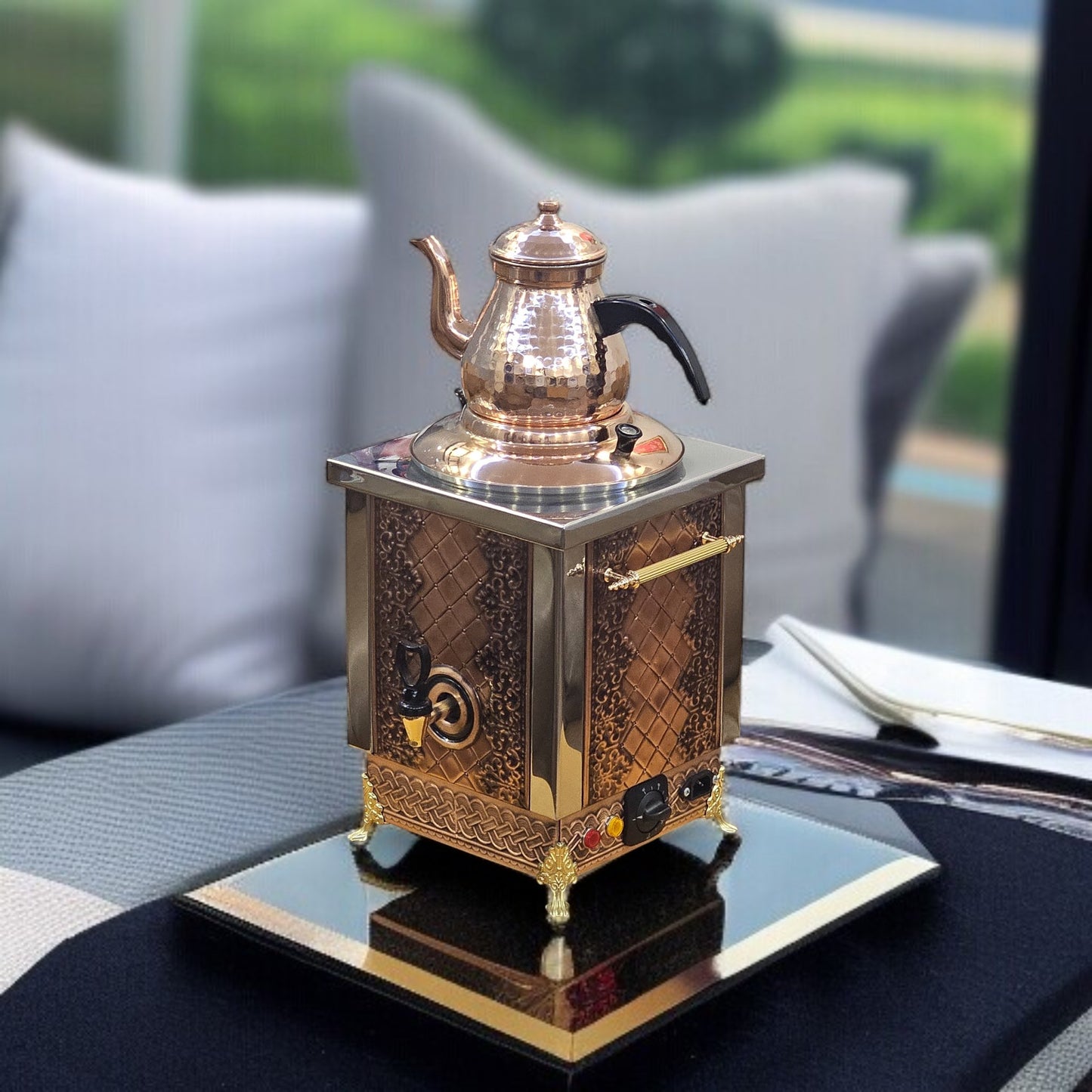 Original tea maker Decorated Tea and Coffee Samovar