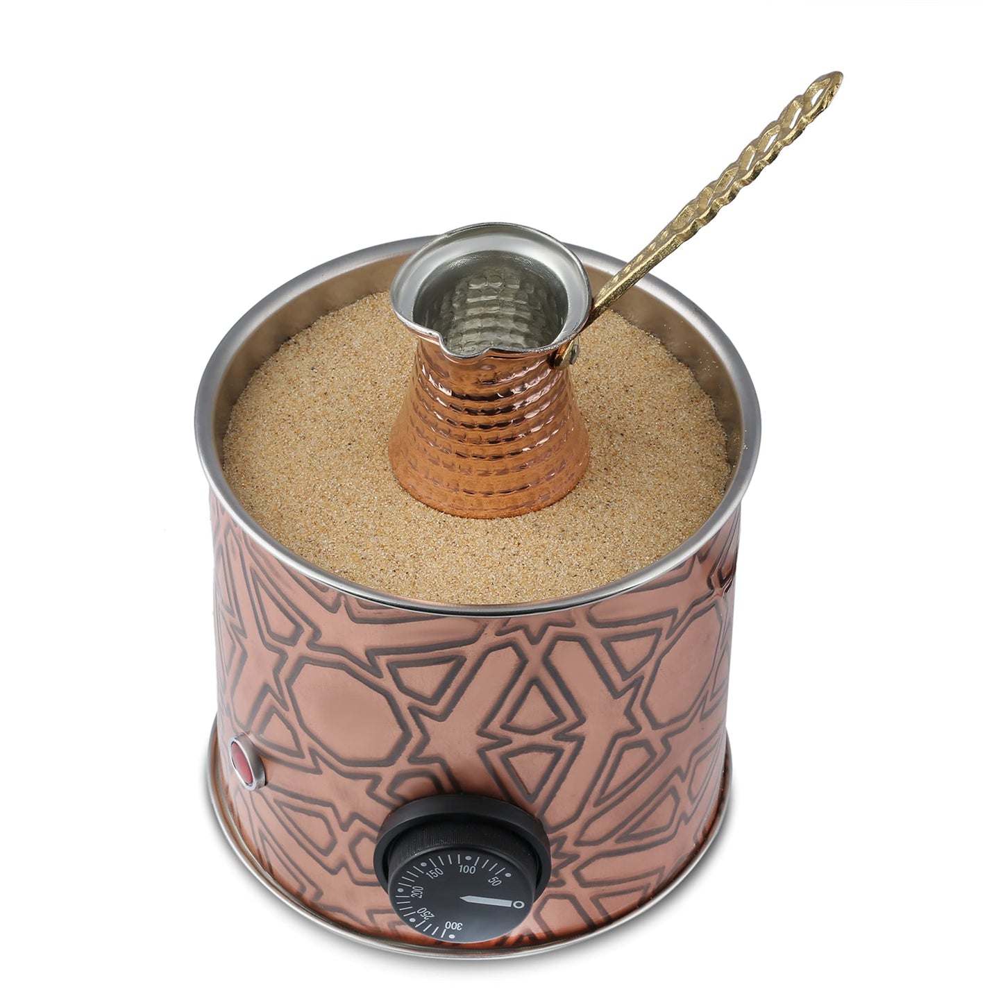 Ella Home - Traditional Authentic Turkish Copper Electric Hot Sand Small Coffee Maker Heater Machine 110V - 220V + Turkish Coffee Pot and Coffee as Gift