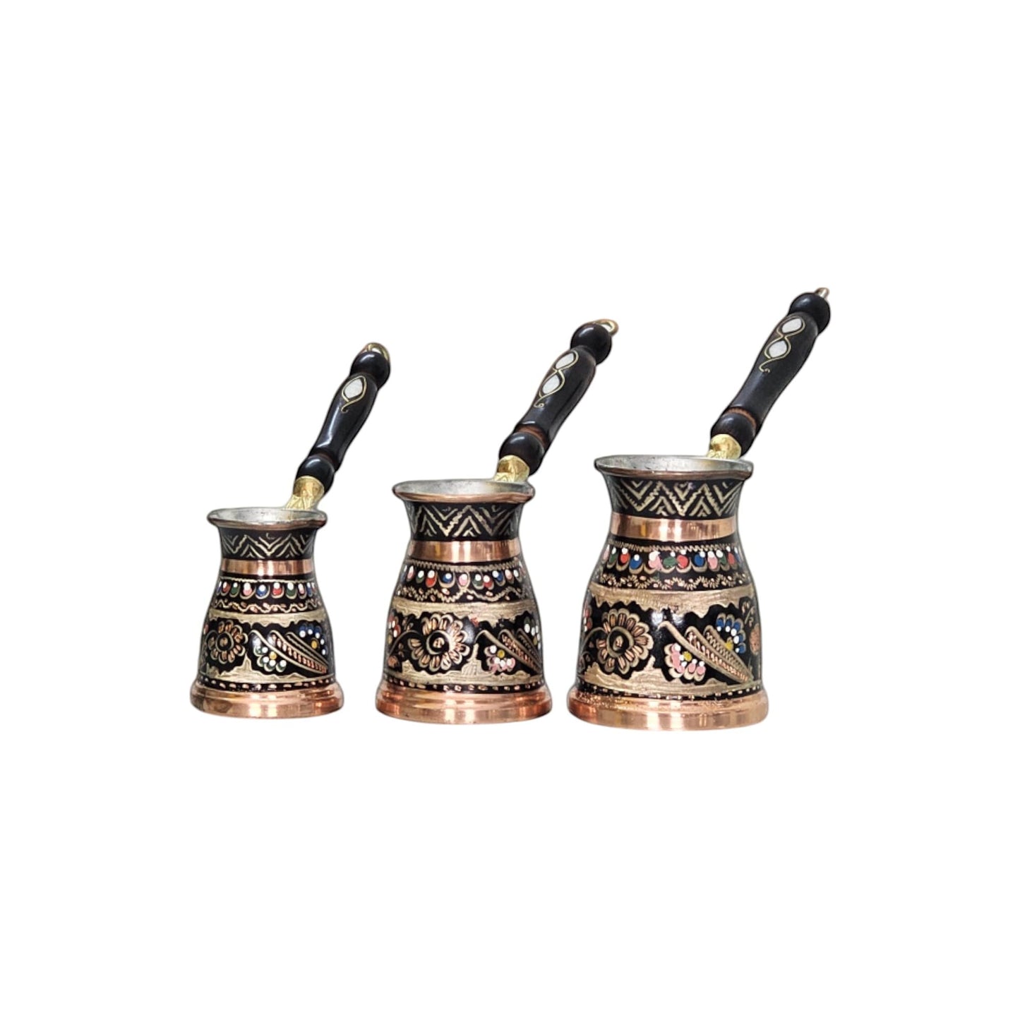 Tulip Home - Copper Turkish Sand Coffee Maker Heating Machine Medium Rec Floral Pattern (Erzincan) Design Machine
