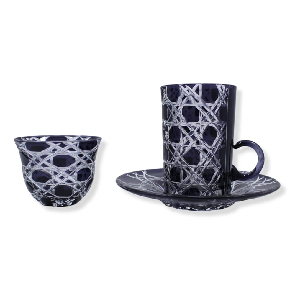 Premium Crystal Turkish Tea Glass Set - Crystal Coffee Glass Set, 18 Pcs - With Saucer Hand Craft, Perfect Full Set Hand Made Quality Glass, Housewarming, Weddings, Anniversary