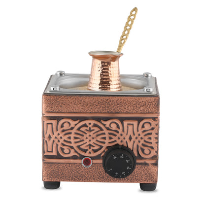 Tulip Home - Traditional Authentic Turkish Ottoman Copper Rectangle Electric Hot Sand Small Coffee Maker Heater Machine 110V - 220V