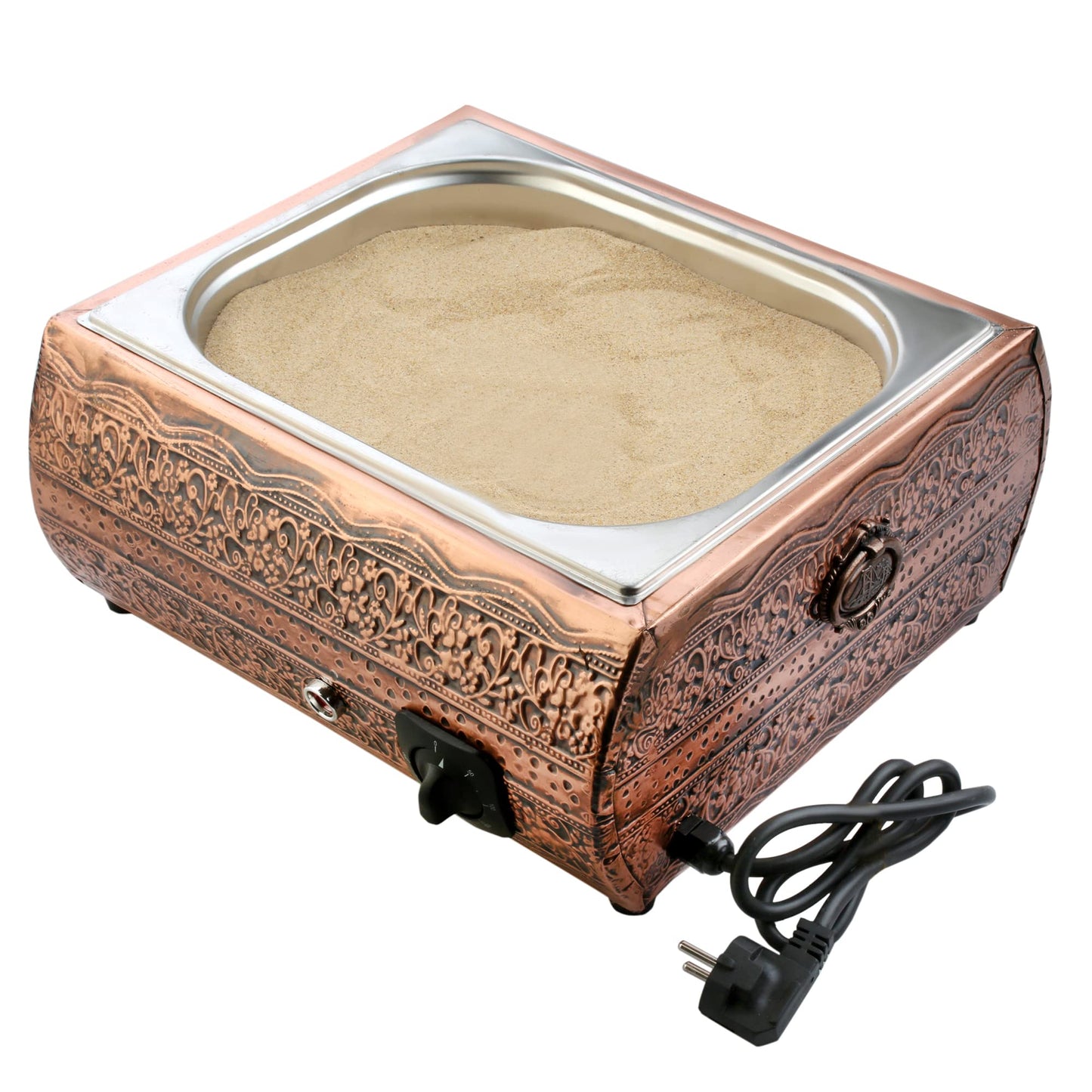 Ella Home - Authentic Turkish Copper Electric Hot Sand Med Coffee Maker Heater Machine 110V - 220V + 5 Size Turkish Coffee Pot and Coffee as Gift