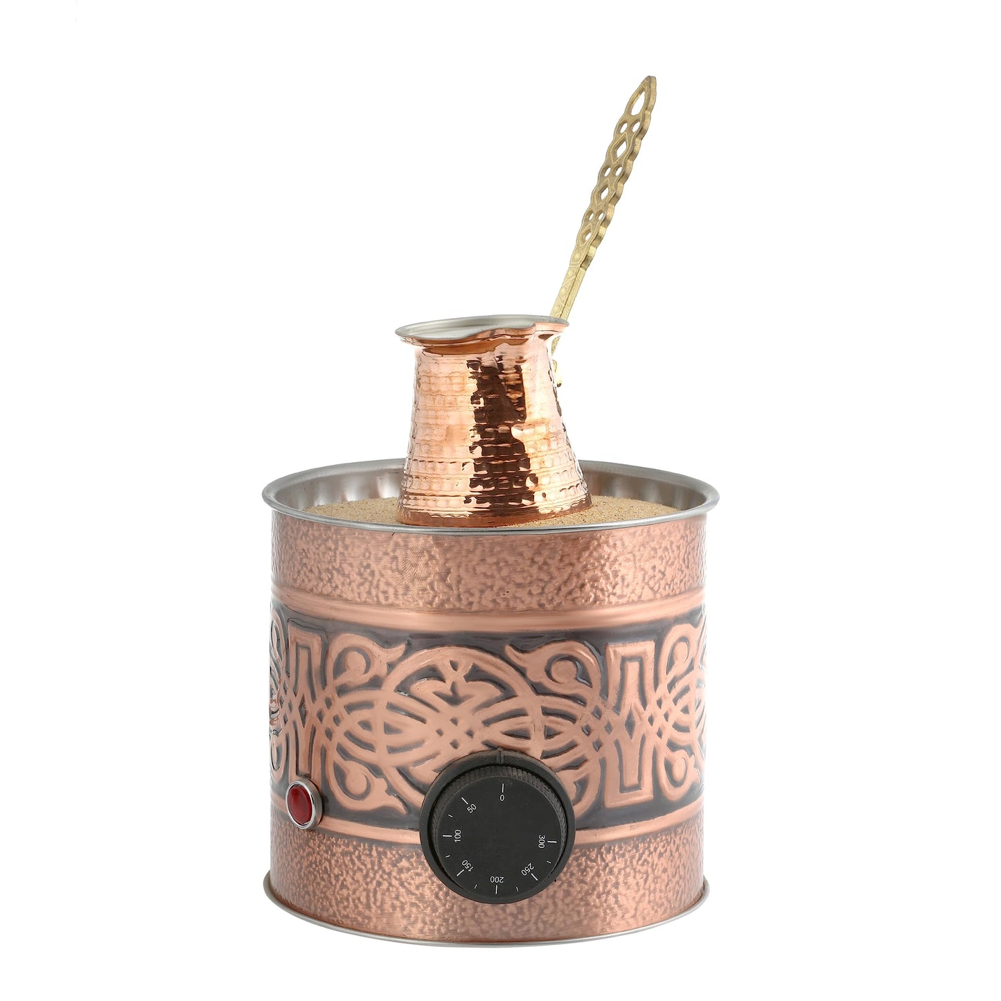 Tulip Home - Traditional Authentic Turkish Ottoman Copper Electric Hot Sand Small Coffee Maker Heater Machine 110V - 220V