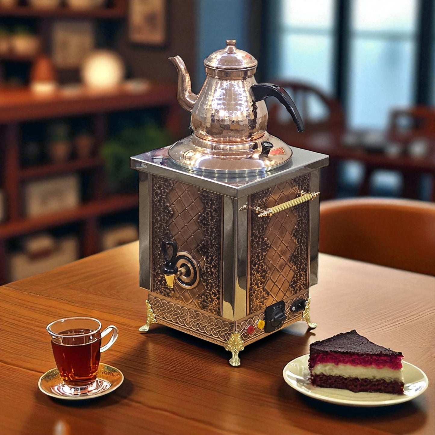 Original tea maker Decorated Tea and Coffee Samovar