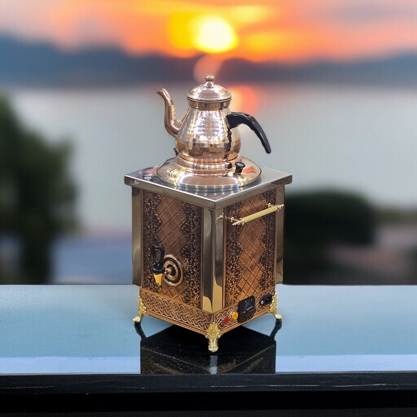 Original tea maker Decorated Tea and Coffee Samovar