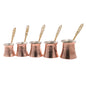 Tulip Home - Traditional Copper Turkish Coffee Pot Set Cezve in Five Sizes – Hand - Hammered in Ottoman Style