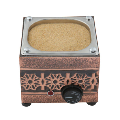 Tulip Home - Traditional Authentic Turkish Trend Design Copper Rectangle Electric Hot Sand Small Coffee Maker Heater Machine 110V - 220V
