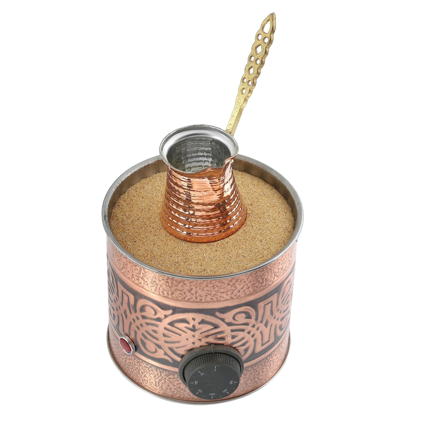 Tulip Home - Traditional Authentic Turkish Ottoman Copper Electric Hot Sand Small Coffee Maker Heater Machine 110V - 220V