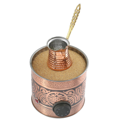 Tulip Home - Traditional Authentic Turkish Ottoman Copper Electric Hot Sand Small Coffee Maker Heater Machine 110V - 220V