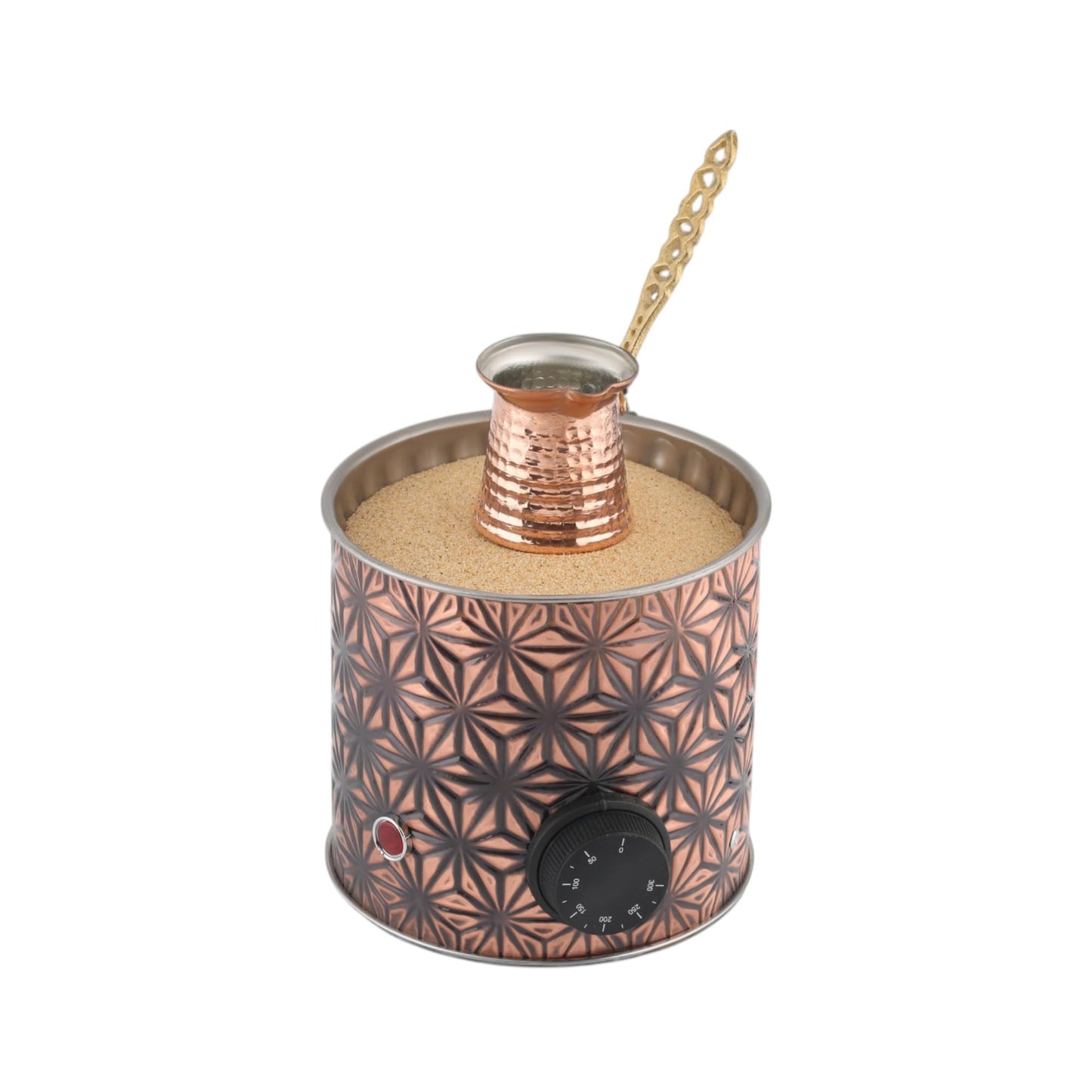 Tulip Home - Traditional Authentic Turkish Star Design Copper Electric Hot Sand Small Coffee Maker Heater Machine 110V - 220V