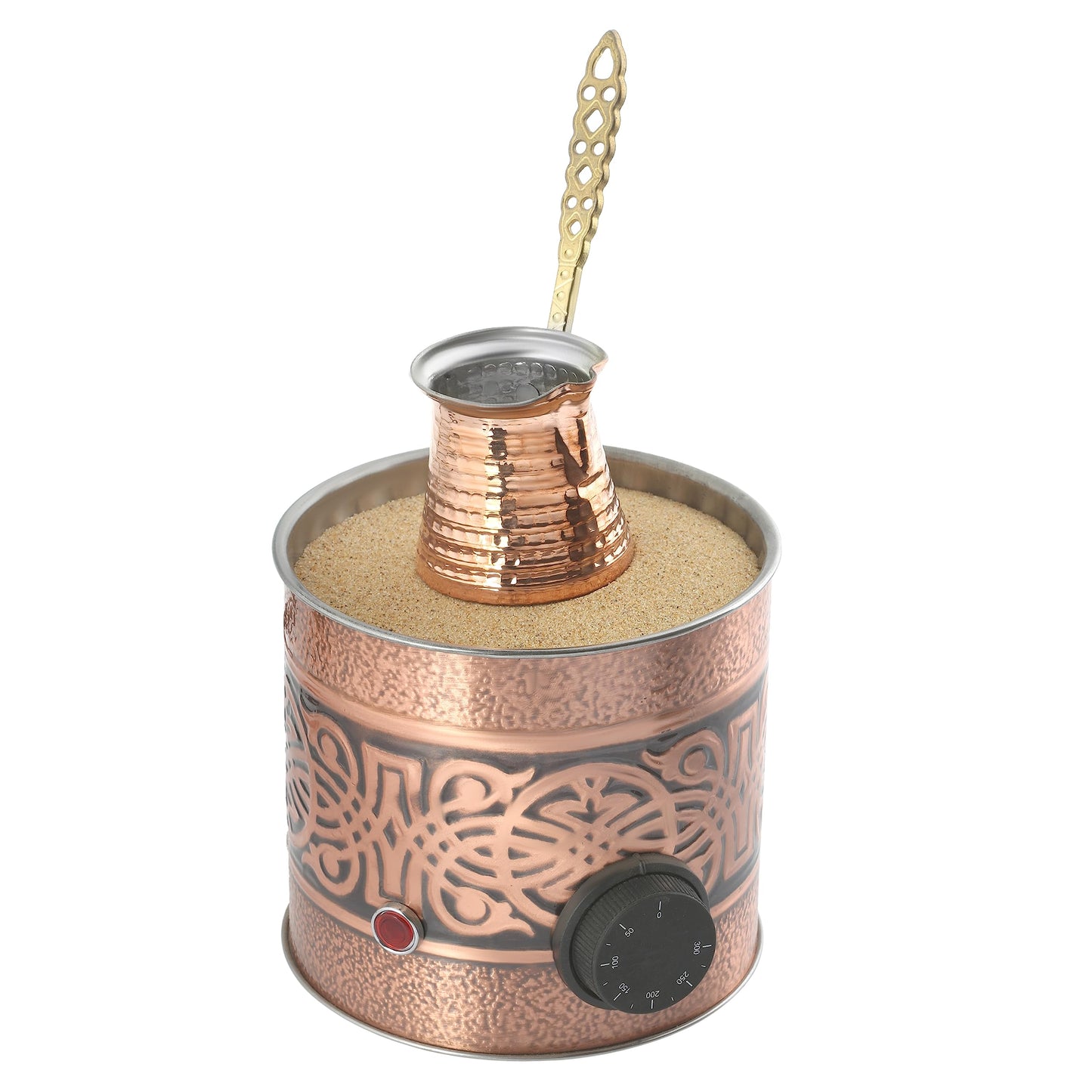 Tulip Home - Traditional Authentic Turkish Ottoman Copper Electric Hot Sand Small Coffee Maker Heater Machine 110V - 220V