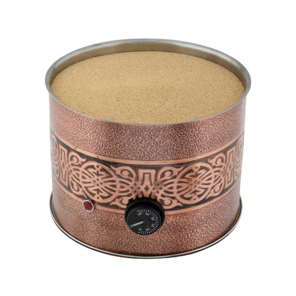 Tulip Home -Traditional Copper Turkish Heating Sand Coffee Maker Med Round ottoman Design Machine 110~230 Volt With Pot Set (3 Sizes)