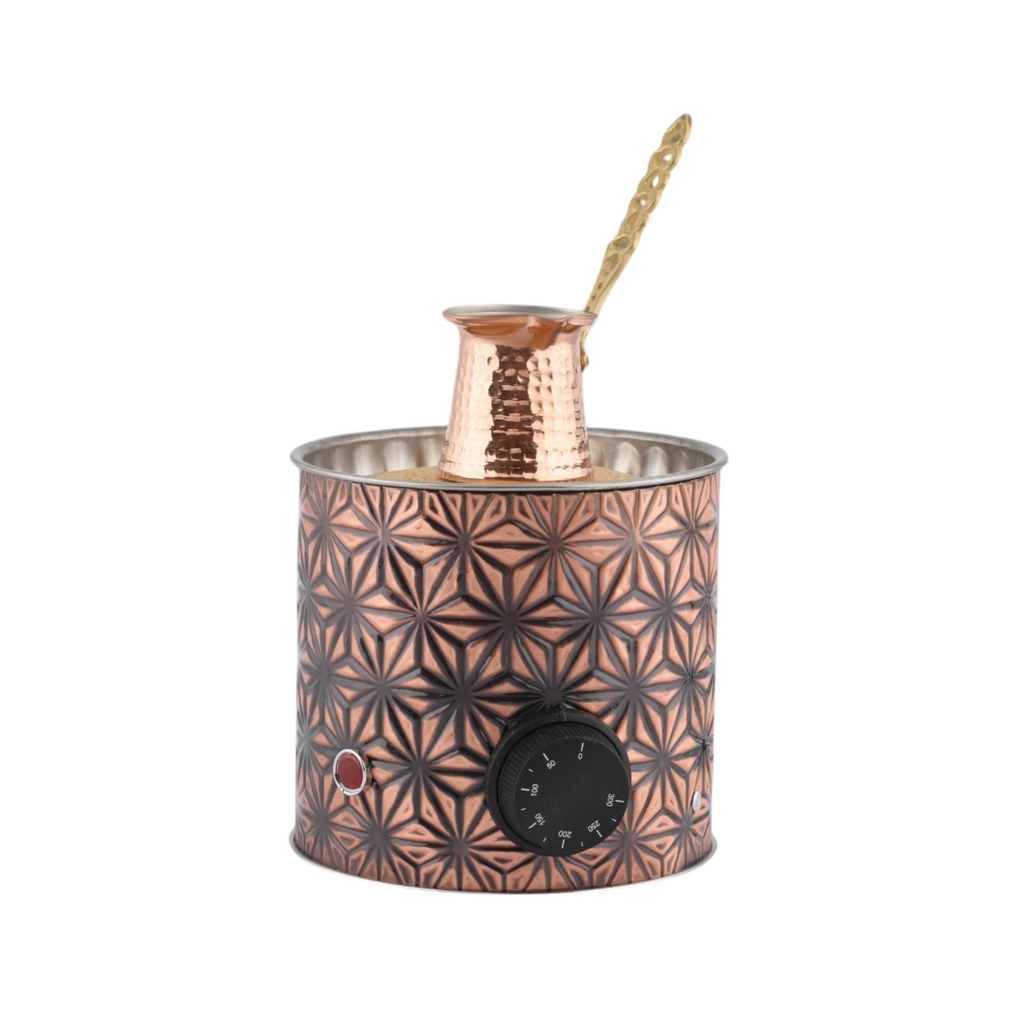 Tulip Home - Traditional Authentic Turkish Star Design Copper Electric Hot Sand Small Coffee Maker Heater Machine 110V - 220V