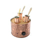 Tulip Home -Traditional Copper Turkish Heating Sand Coffee Maker Med Round Geometrical Design Machine 110~230 Volt With Pot Set (3Sizes)