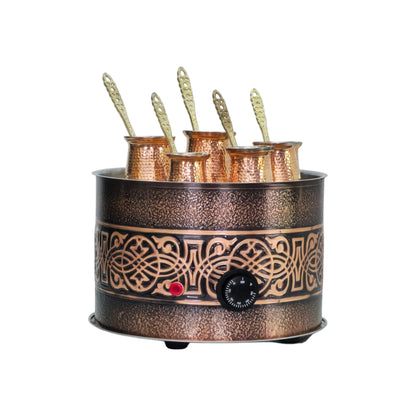 Authentic Turkish Copper Electric Hot Sand Coffee Maker Heater Machine, Big Round,110V ~ 220V Kitchen & Dining